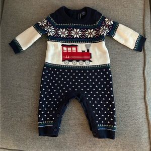 Train sweater onesie
